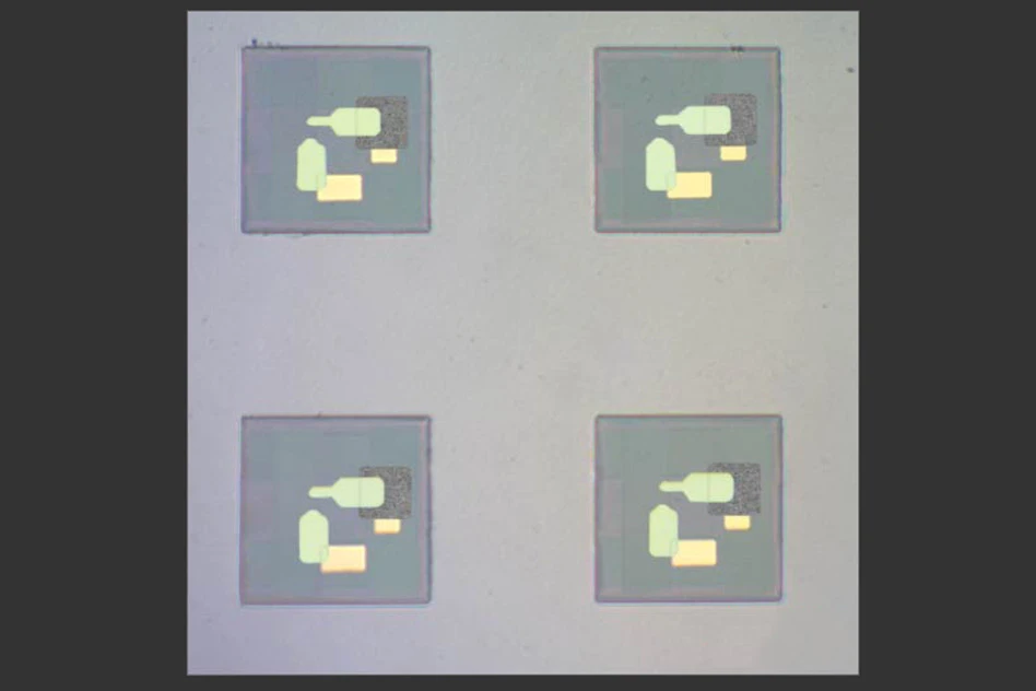 Optical images show circuits attached to particles just a few hundred nanometers across