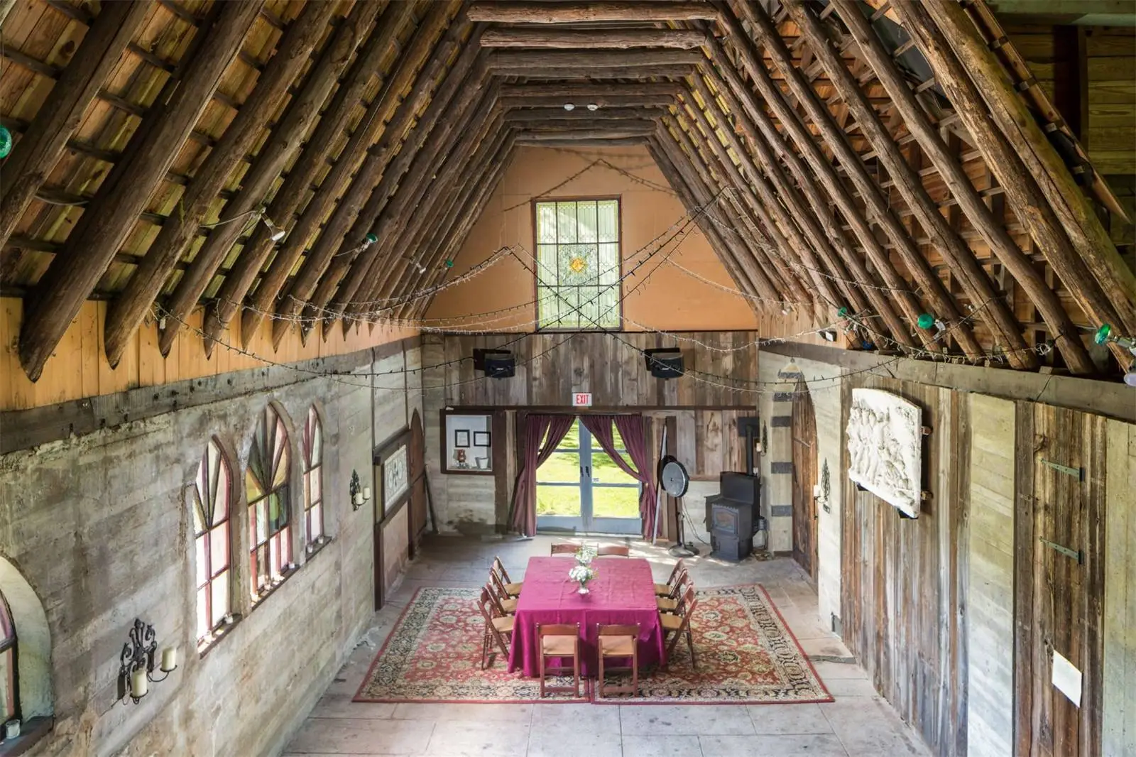 Inside the so-called Tyringham Gingerbread House, commonly used as a banquet hall
