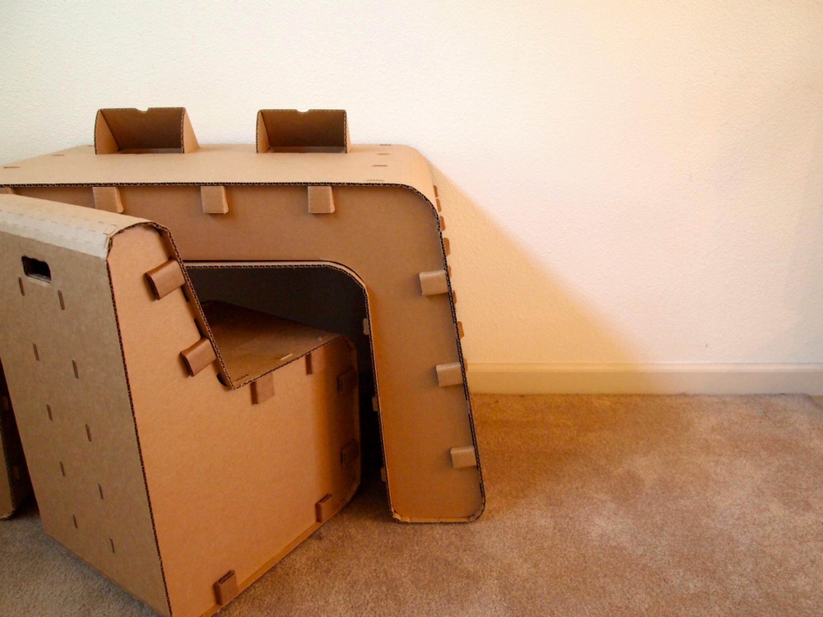 Kids Imagination Furniture lets children build their own cardboard desk