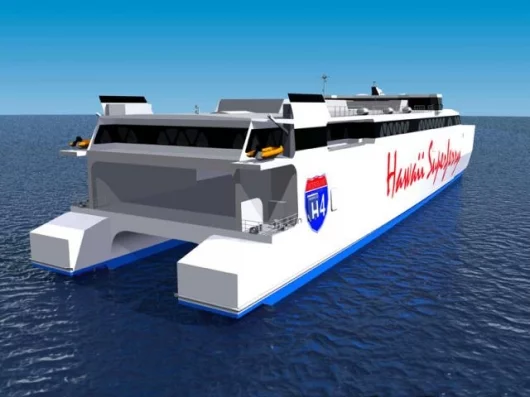 Hawaii Superferry will Hawaii’s first high-speed vehicle-passenger service. Each catamaran will carry 866 passengers and 282 vehicles and provide services connecting Honolulu to Maui and Kauai in three hours and from Honolulu to the Big Island in four ho