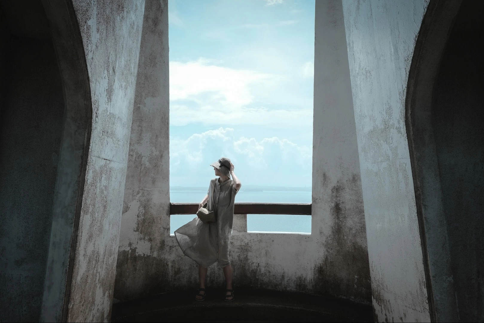 Finalist in The Architect category of the 2018 EyeEm Awards: Makiyama Observatory in Irabu Island, near Miyako Island in Japan's Okinawa prefecture of Japan