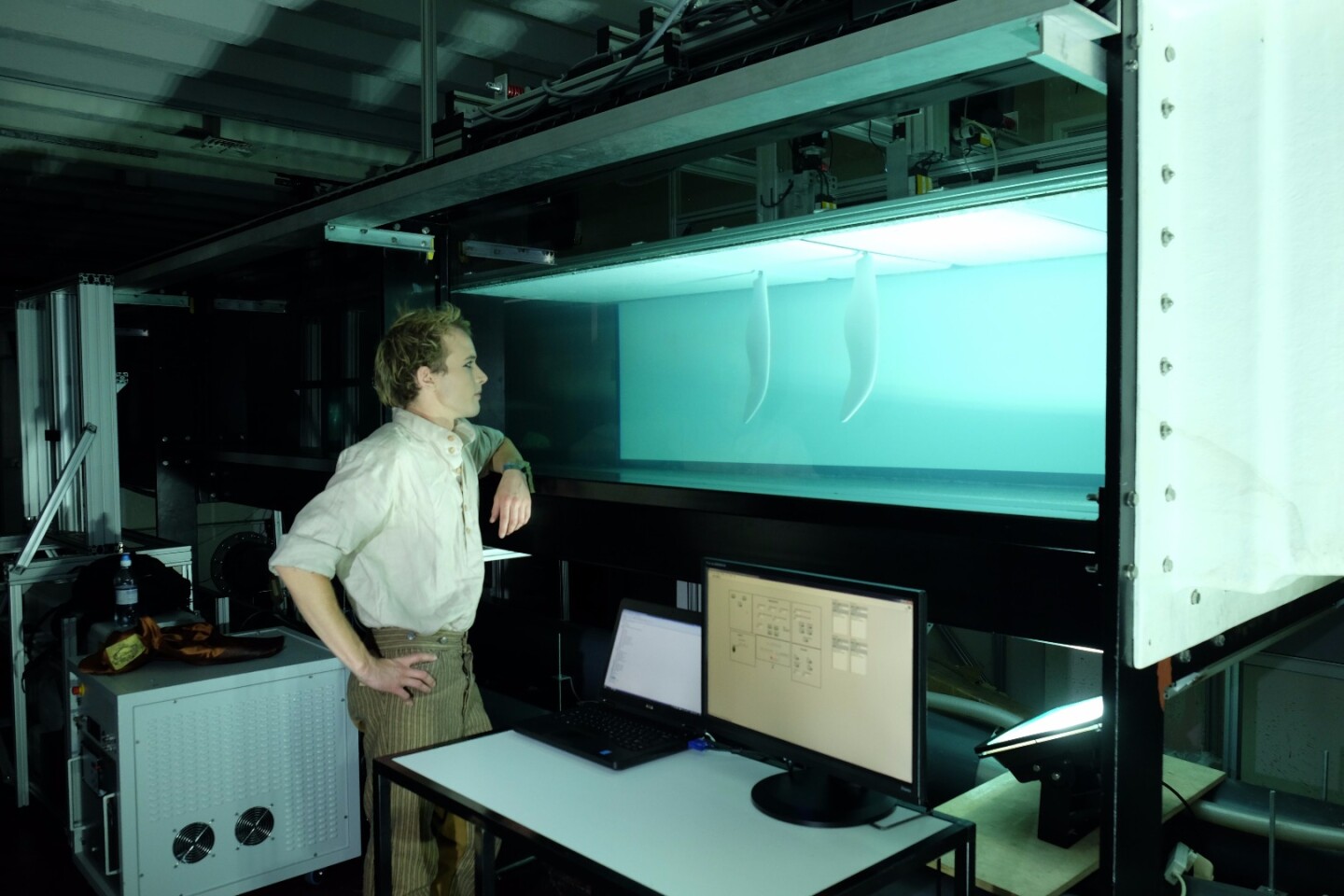 Luke Muscutt with the 3D-printed flippers