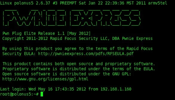 The Power Pwn runs the Debian 6 instance of Linux