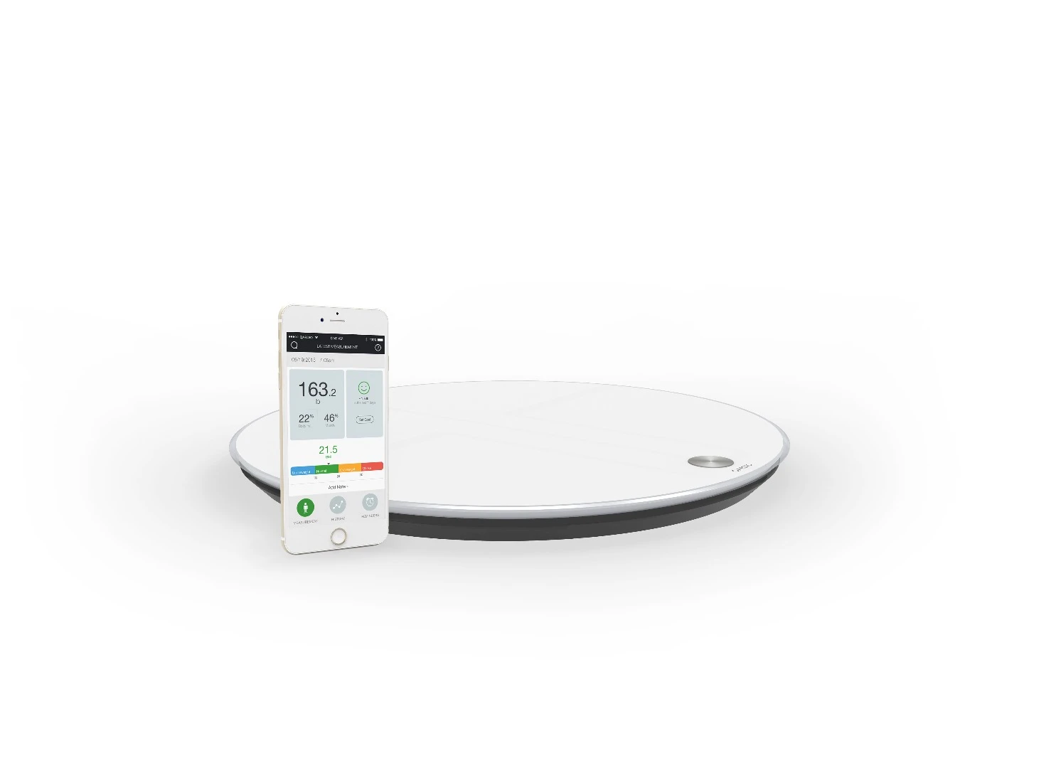 QardioBase smart scale and accompanying app for iOS and Android devices