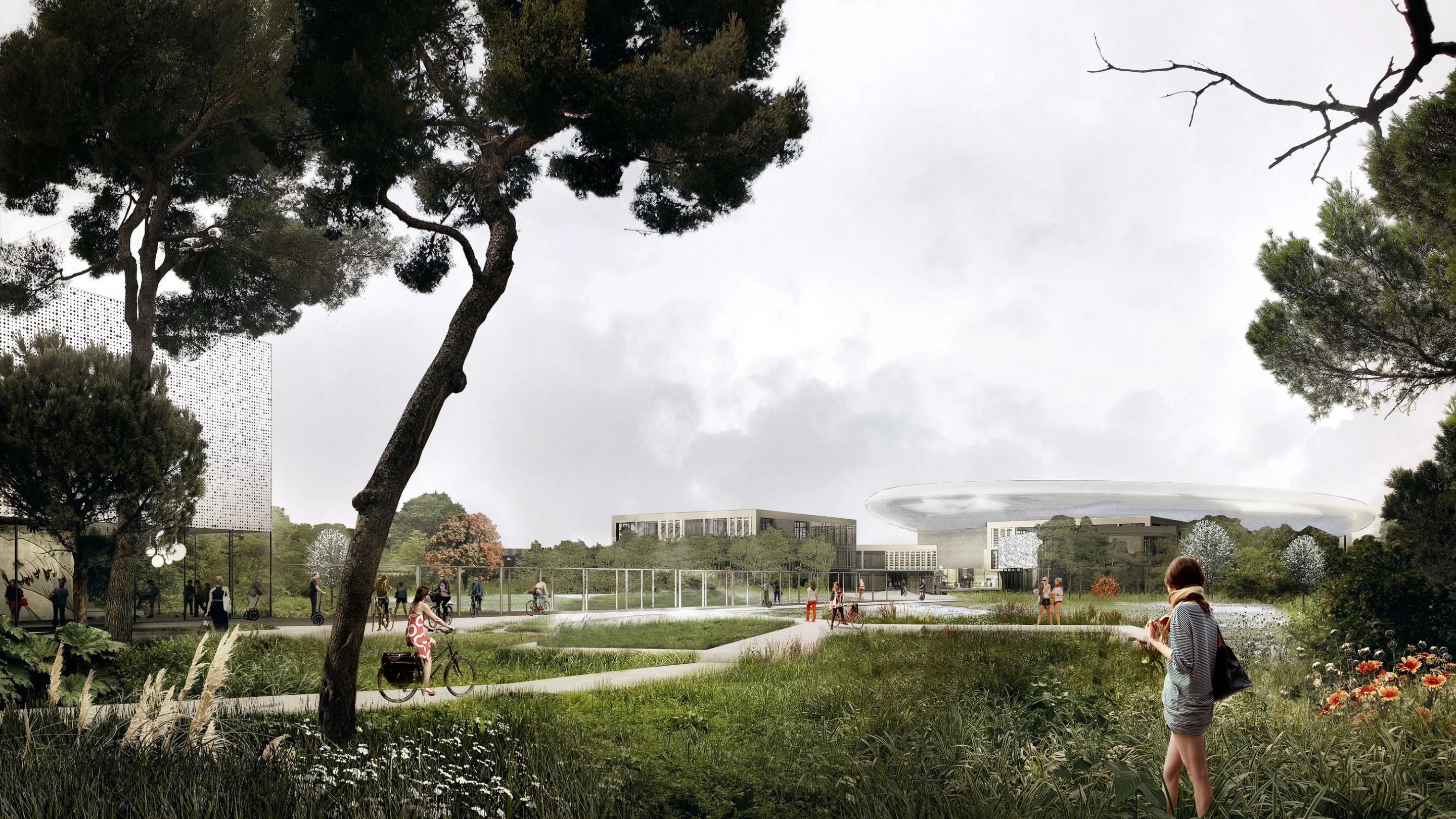 The accelerator's tungsten target will be symbolically mirrored by the roof of a large circular roof built above the hall holding the target itself