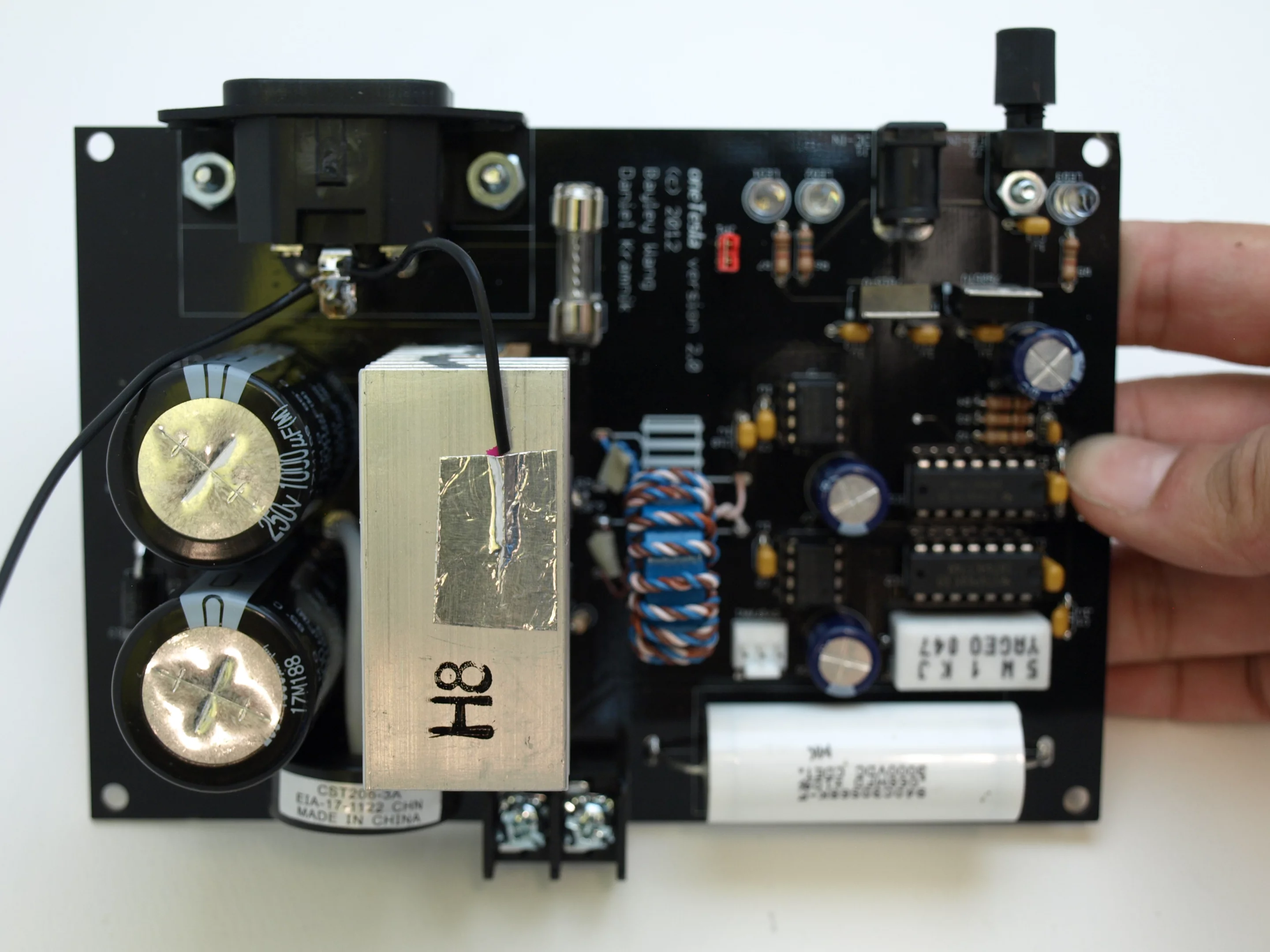 Top view of the main board with all components in place