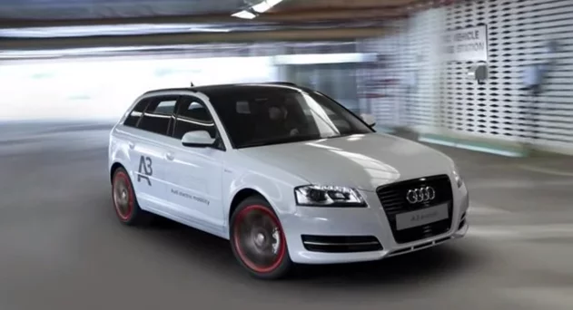 The Audi A3 e-tron features a fully electric powertrain with a 26kw lithium-ion battery, and zero driving emissions