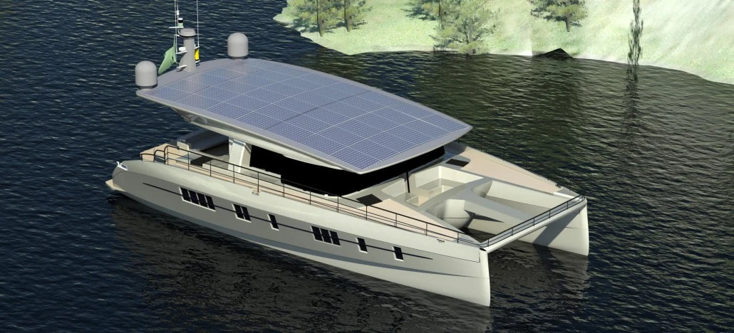 The yacht's battery bank provides enough energy for it to cruise on zero emissions
