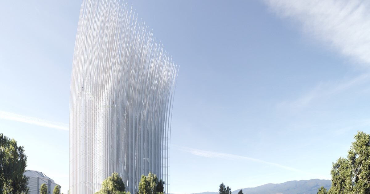 Unusual tower catches the breeze to light up Silicon Valley