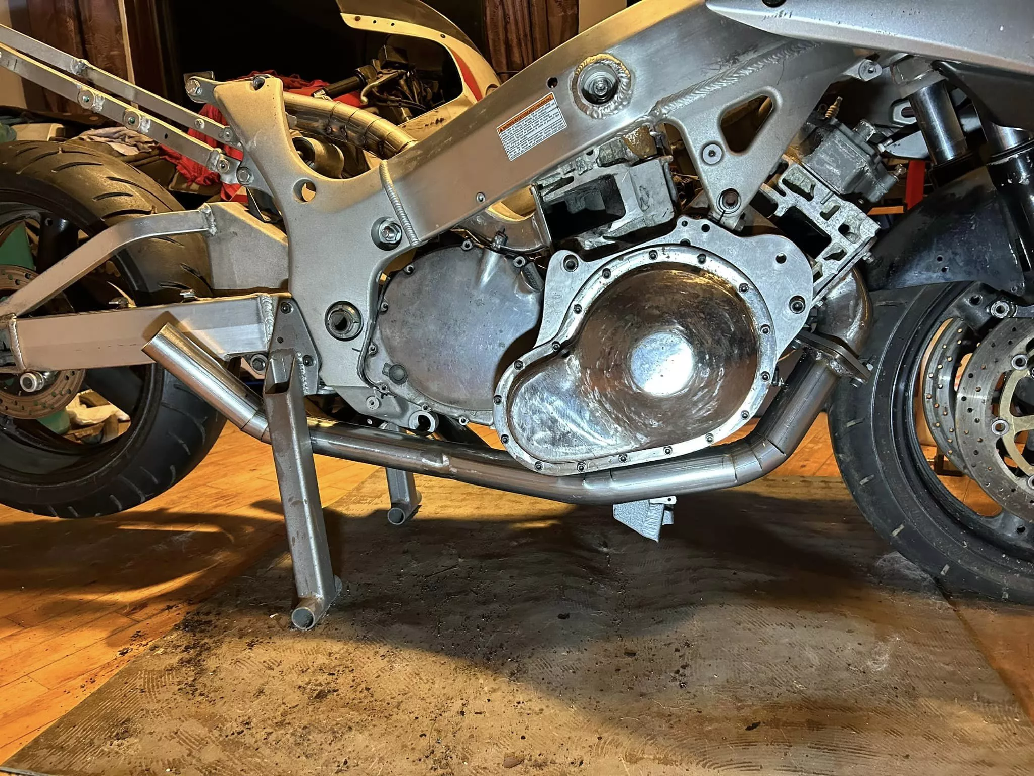 Working on the lower exhaust