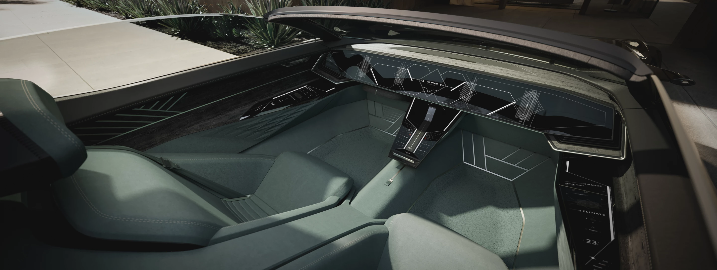 In autonomous mode the steering wheel, hand controls and pedals disappear away