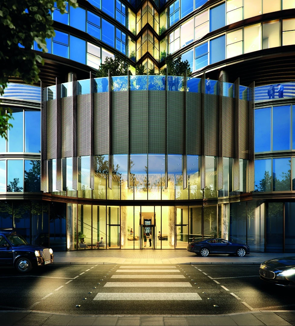 The entryway sets an upscale scene