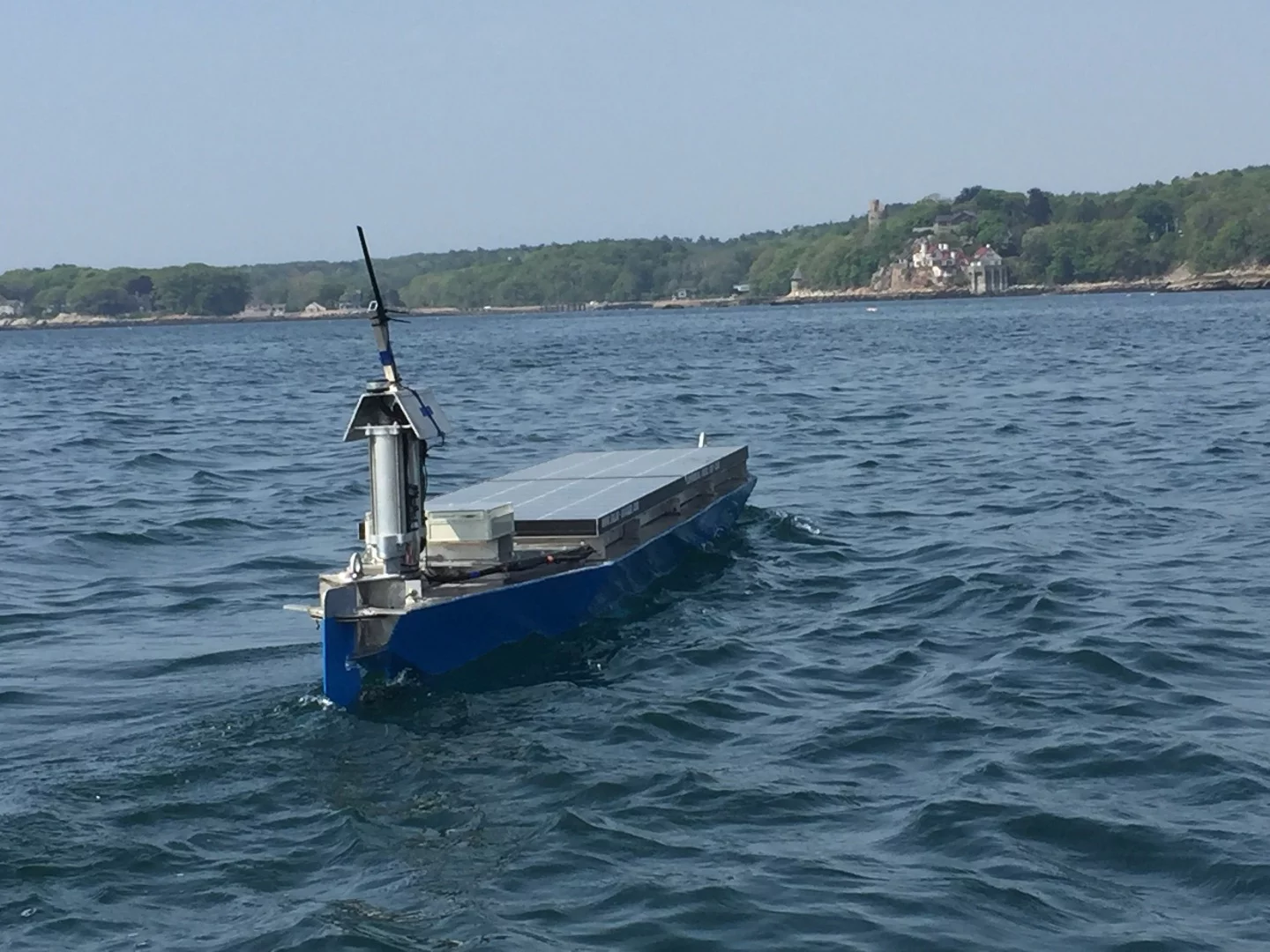 The unmanned solar-powered boat, Solar Voyager, is attempting to cross the Atlantic Ocean