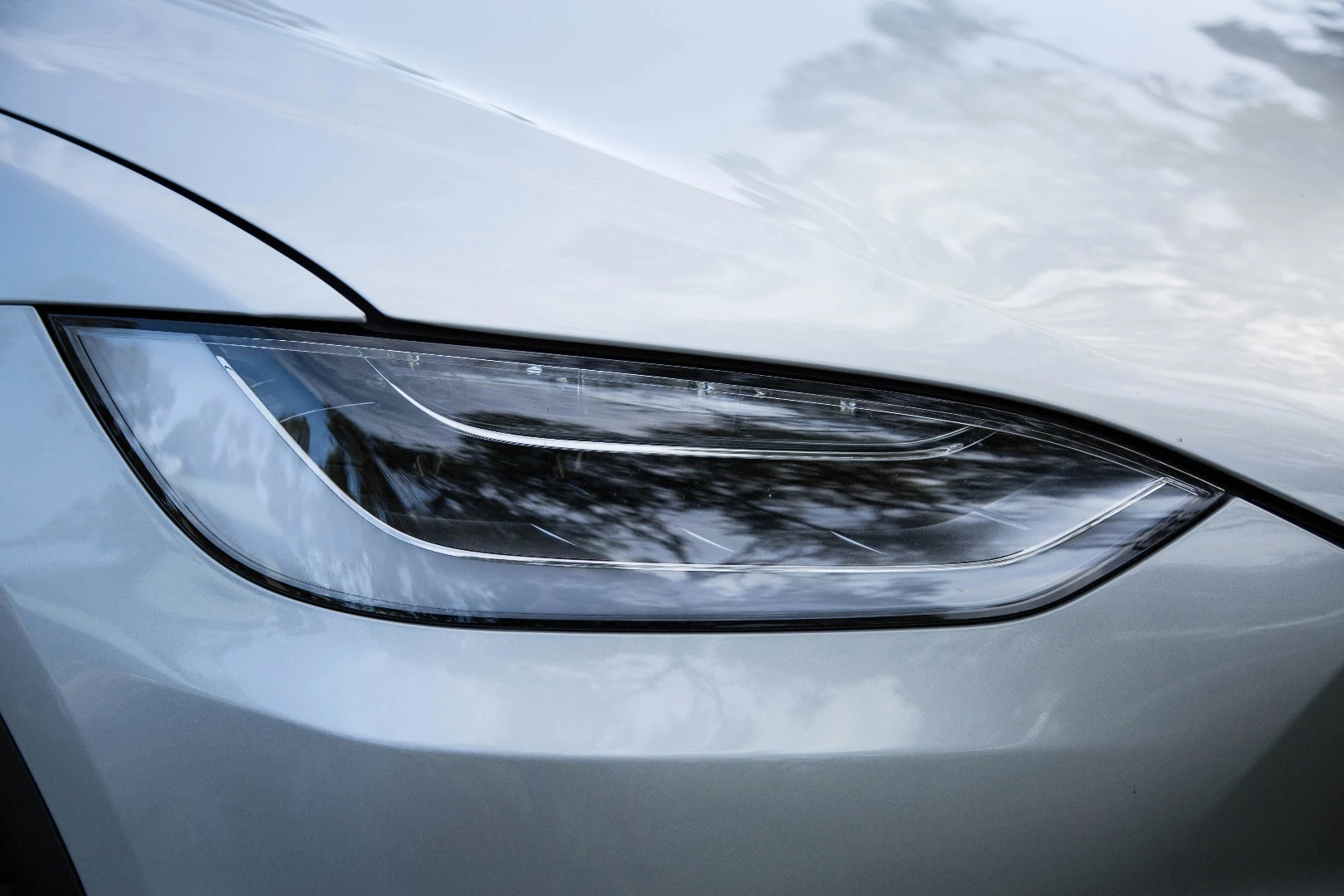 The headlamps on the Model X could have been borrowed from a Jaguar
