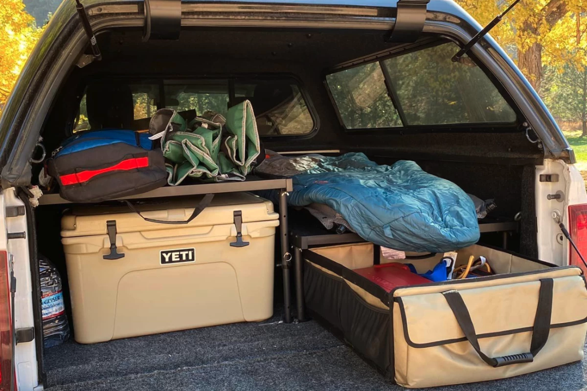 Pack Rack plans to offer a soft case for below the rack that works like a storage drawer