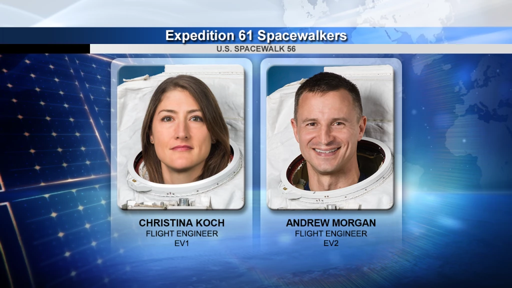 Astronauts Christina Kock and Andrew Morgan