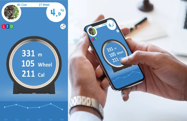 The Little Cat can be controlled through an app, and records a pet's run data