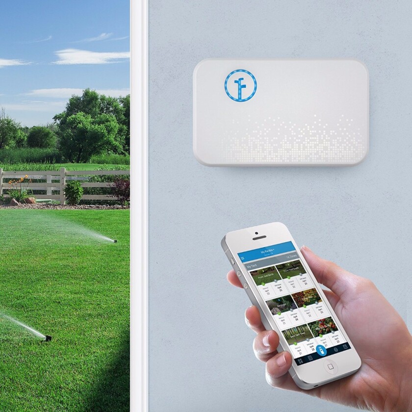 The Rachio smart sprinkler keeps an eye on the weather forecast and will reschedule waterings if there's rain on the way