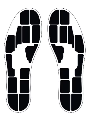 A diagram of the sensor placement in each insole