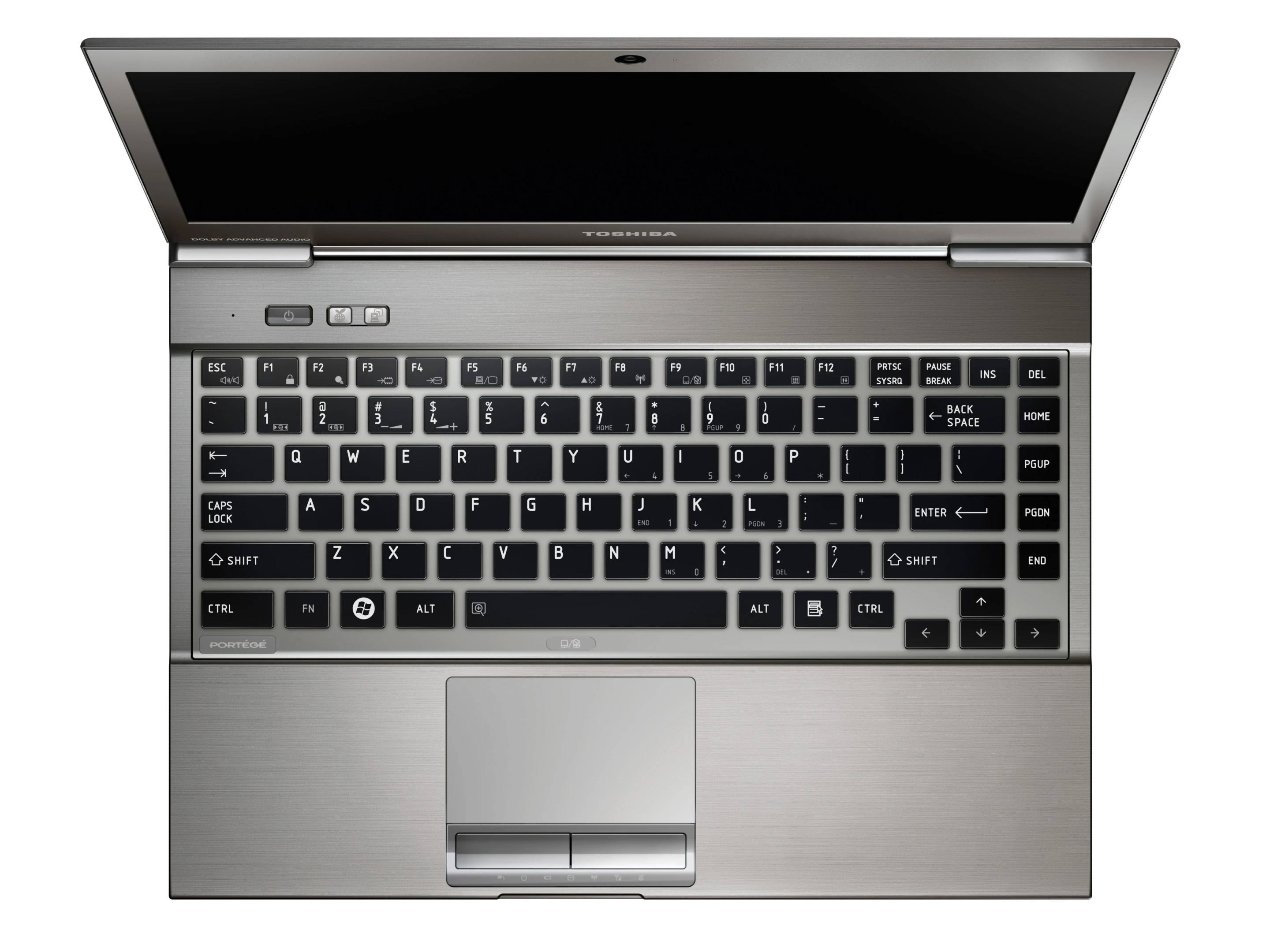 The Portege Z830 Ultrabook has a backlit, spill-resistant full size keyboard fronted by a multi-touch touchpad