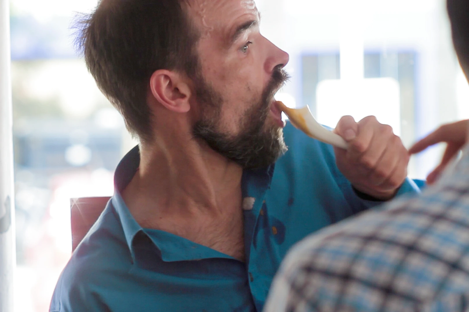Grant Douglas, who suffers from cerebral palsy, helped with the development of the S'up spoon