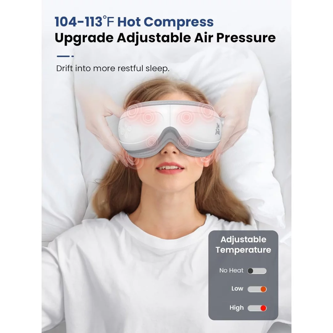 The heat and pressure of the EyeOasis 2 are adjustable