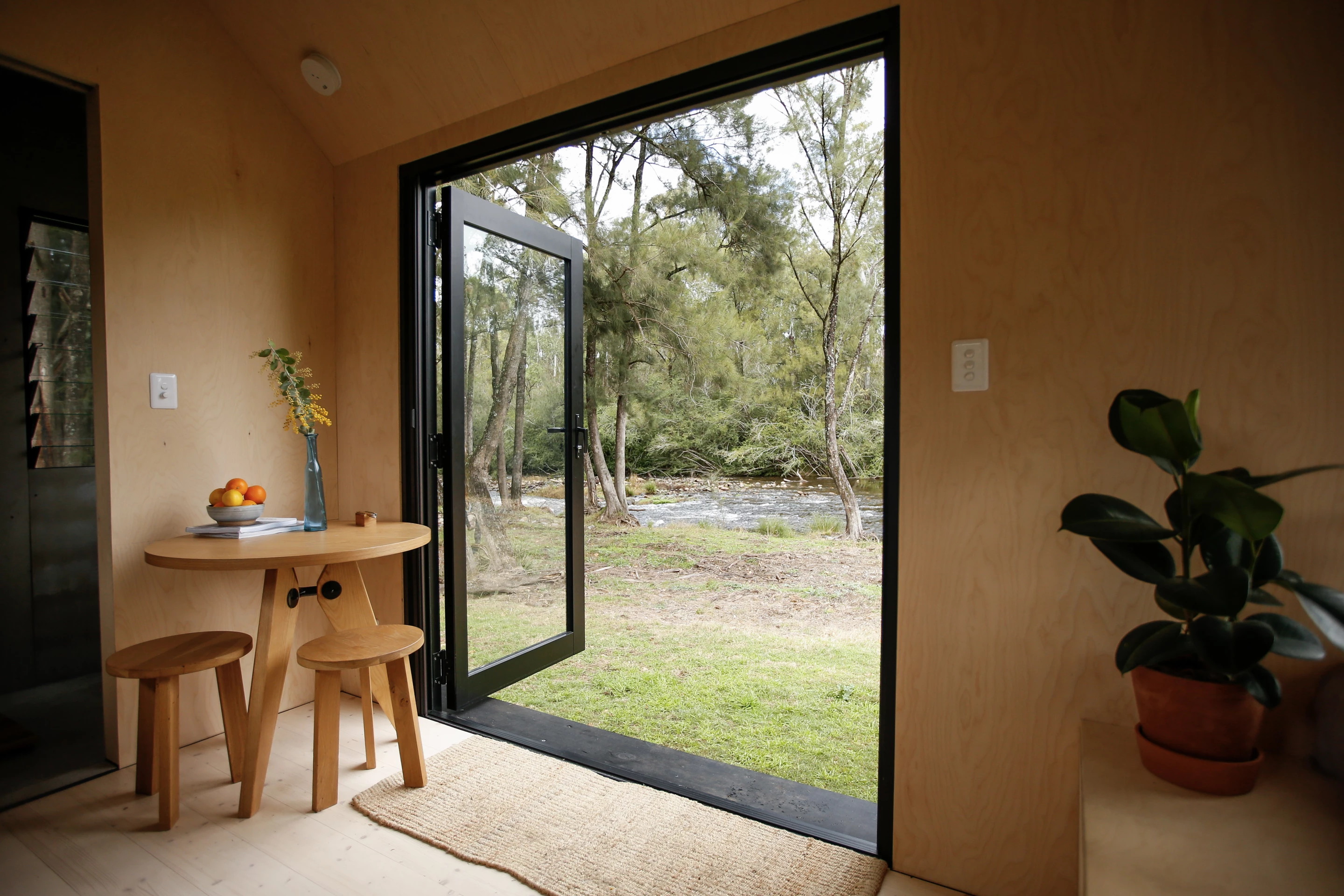 The Barrington Tops Cabin includes a small dining table
