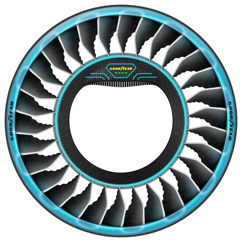 Data from its sensors, and from vehicle-to-vehicle and vehicle-to-infrastructure communication systems, would be analyzed by the Aero tire's onboard artificial intelligence processor