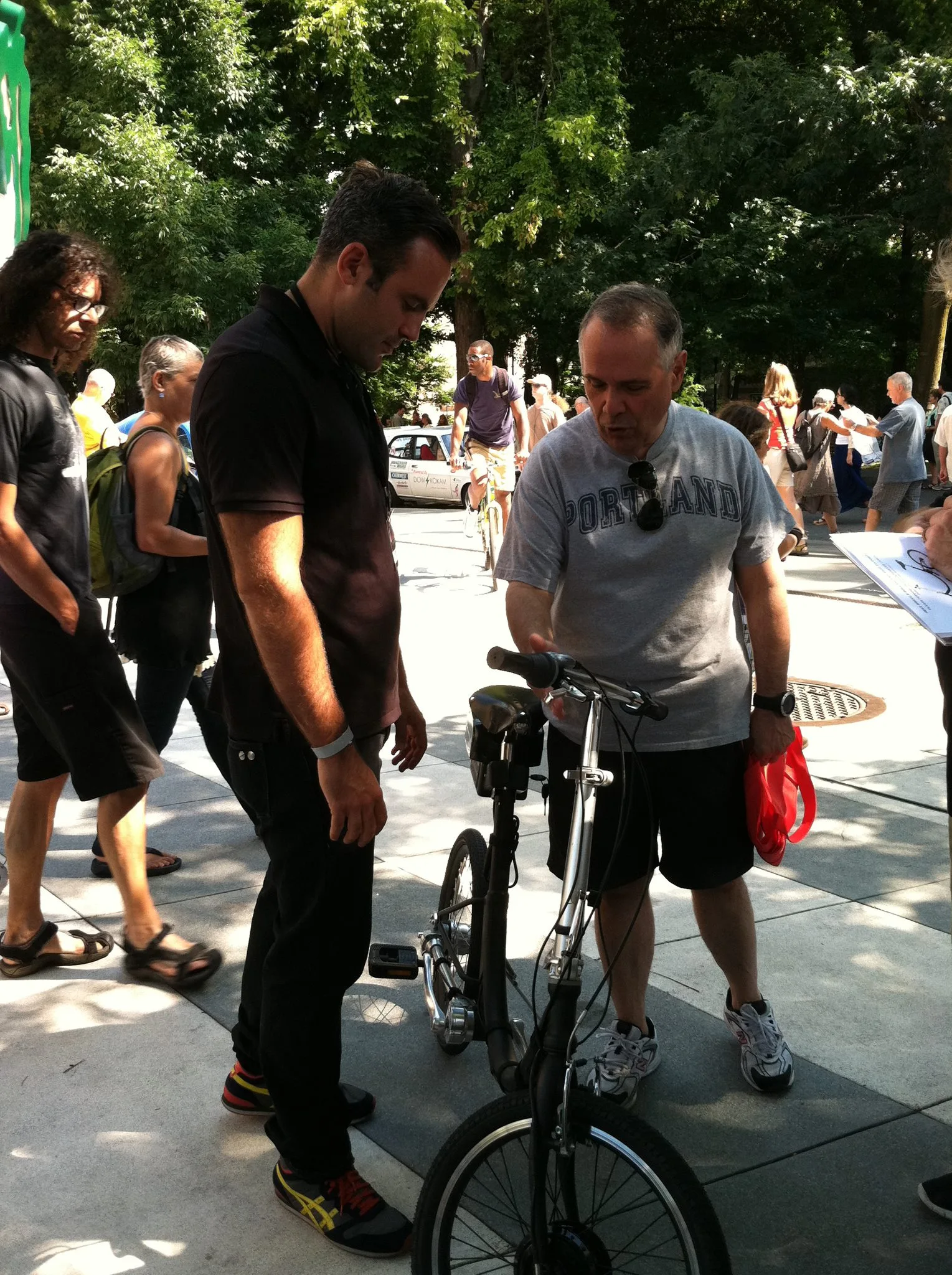 The folding e-bike prototype undergoes rider testing