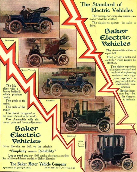 An early advert fr theBaker Electric car - circa 1908