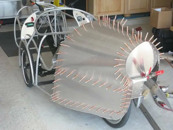 The aluminum panels are installed