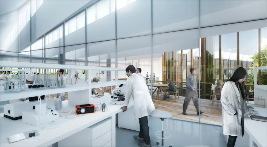 The building will house transparent laboratories to "promote visible science in a synergetic, sharing environment"