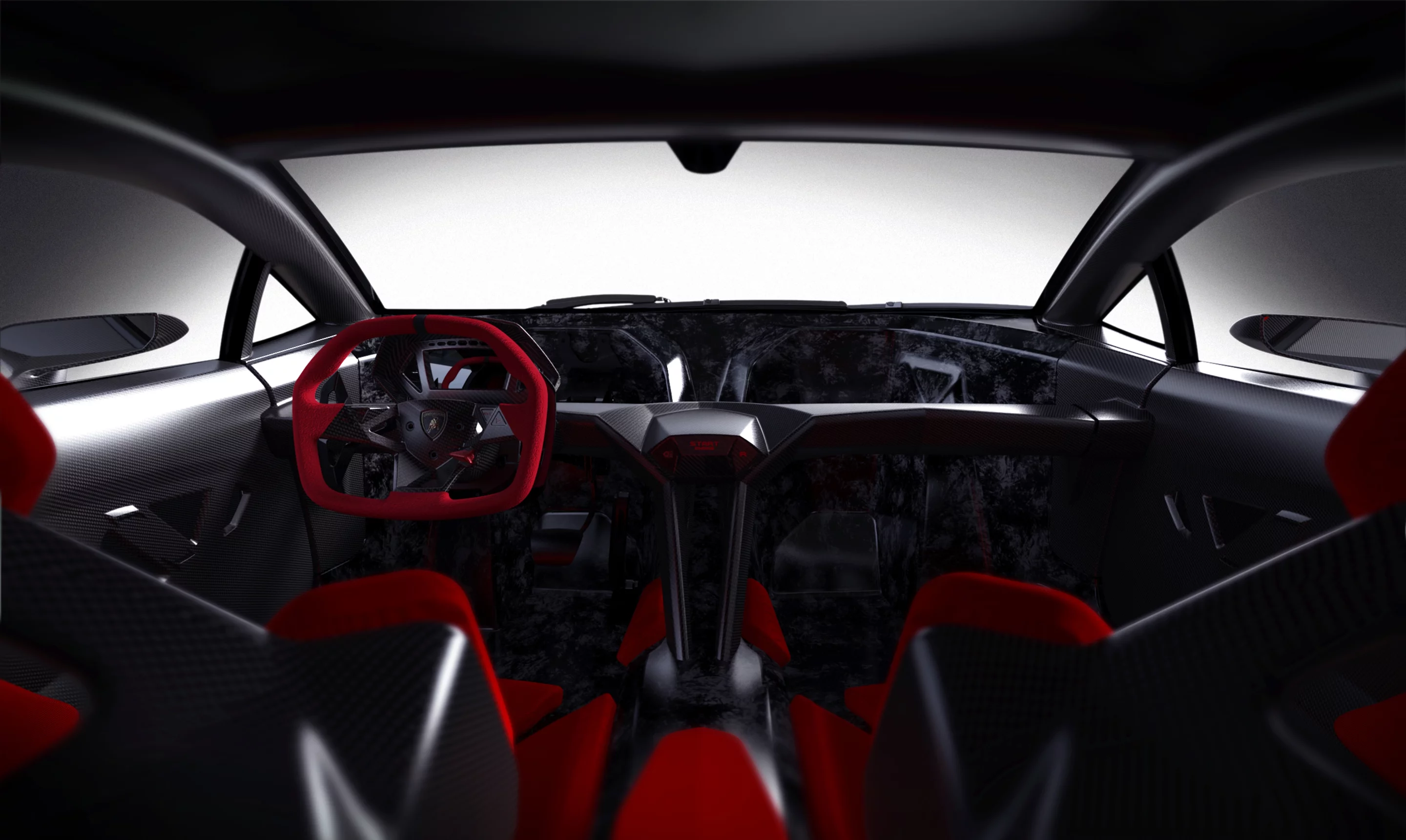 The Lamborghini Sesto Elemento interior