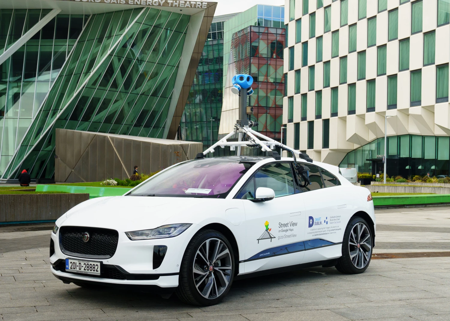 The first all-electric Google Street View car, based on Jaguar's I-Pace