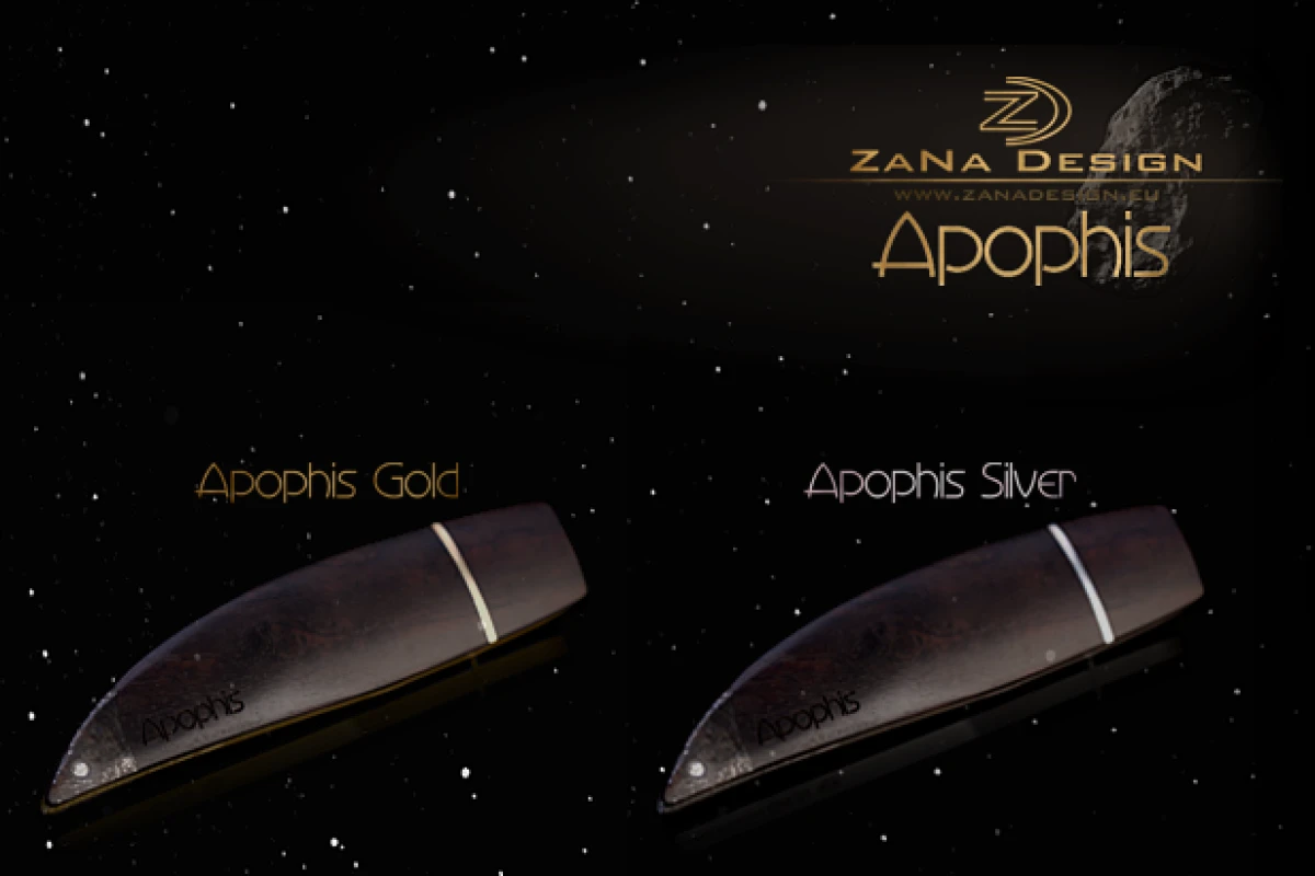The Apophis USB drive is made with 18-carat gold or 925 silver ... and real meteorite