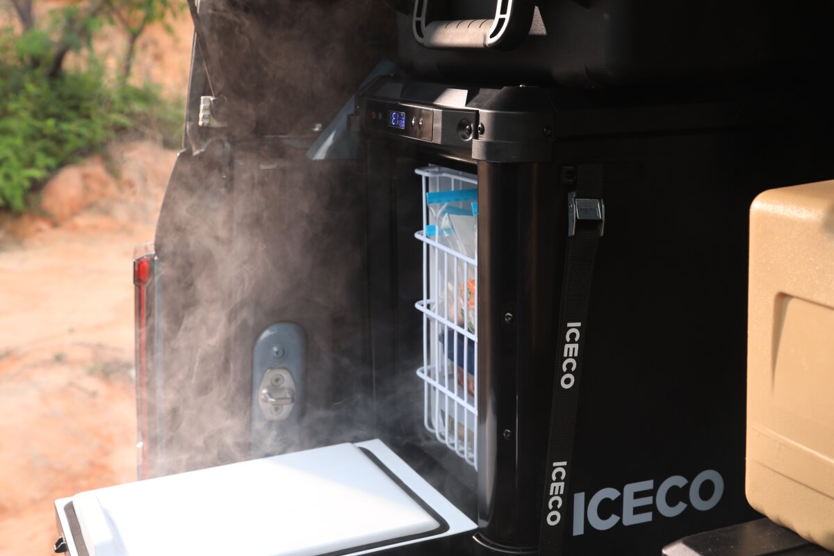 Clever trapdoor camping fridge keeps ice-cold drinks milliseconds away