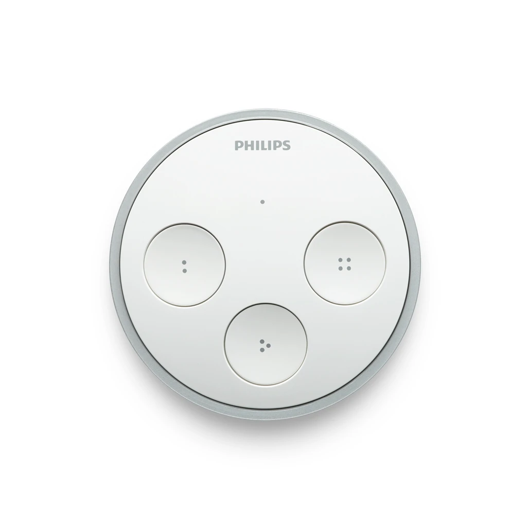 Through the app, users can assign particular light settings to one of the four buttons on the switch