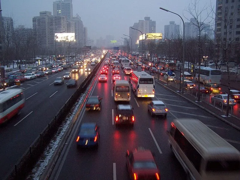 Traffic on the streets of Beijing, the worst offender on the index
