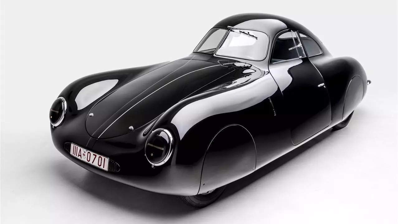 This is the fully restored Porsche Type 64 which now resides in the Petersen Automotive Museum - one of the original three cars that was partially destroyed during WW2.