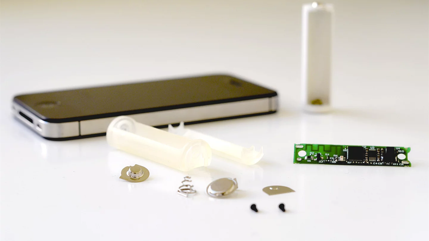 A disassembled Tethercell prototype