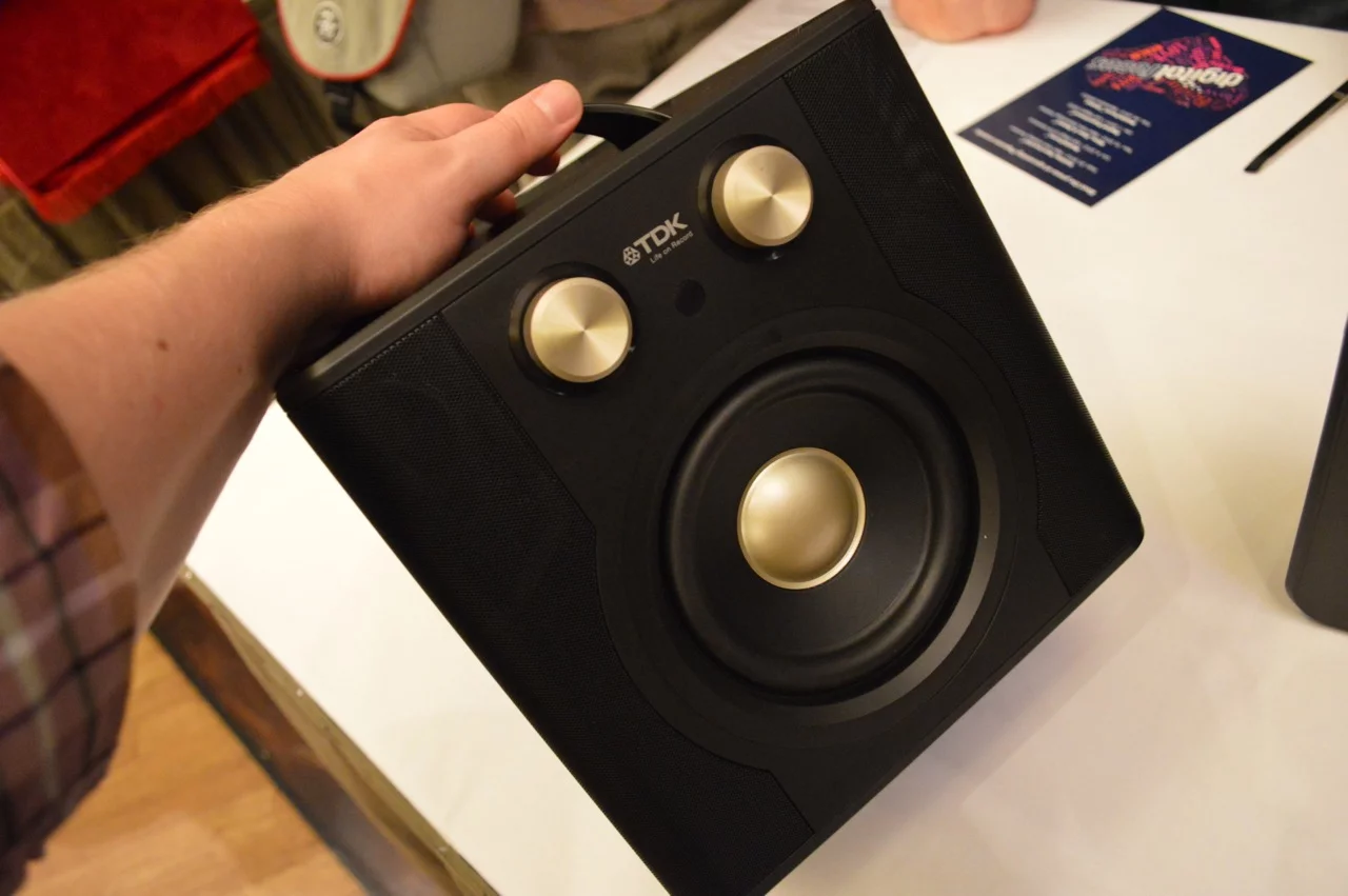 Although meant for home use, the Wireless Sound Cube does sport its own carry handle for carrying it to your favorite sweet spot