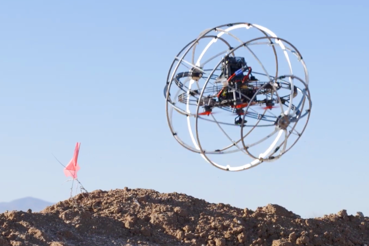 The Hybrid Mobility Robot looks like an early prototype for a Star Wars probe droid