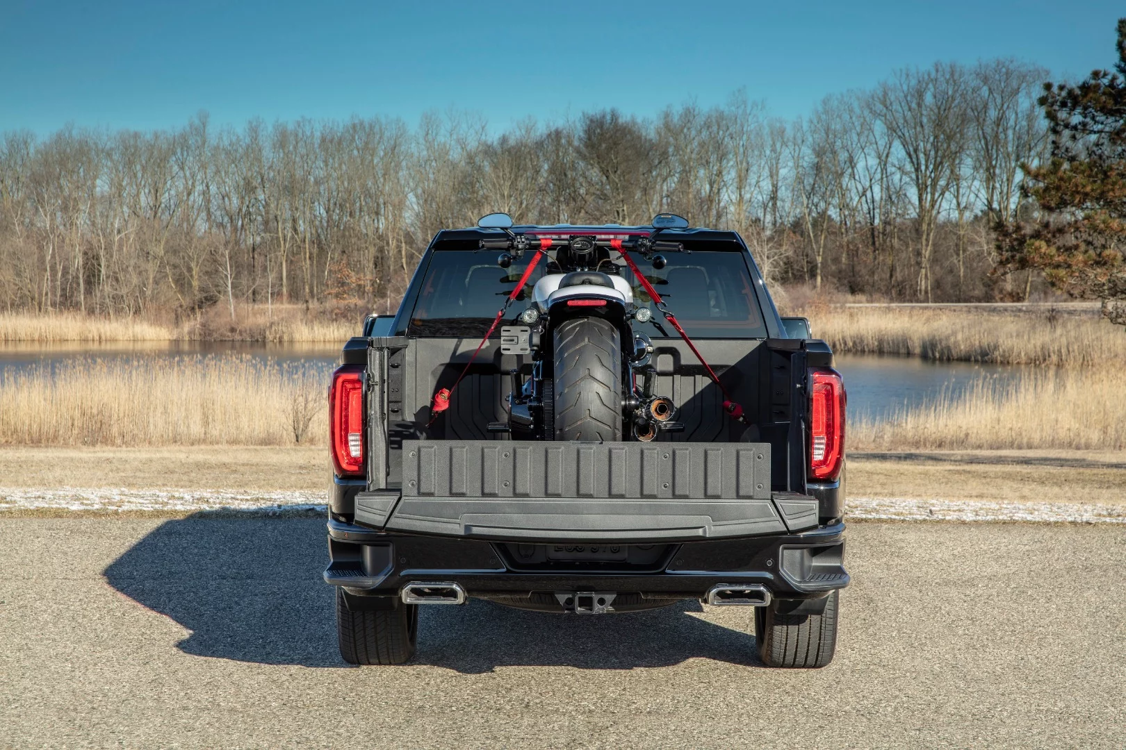 GMC says that motorcycles are one of the most common cargo items in their customers' pickup trucks