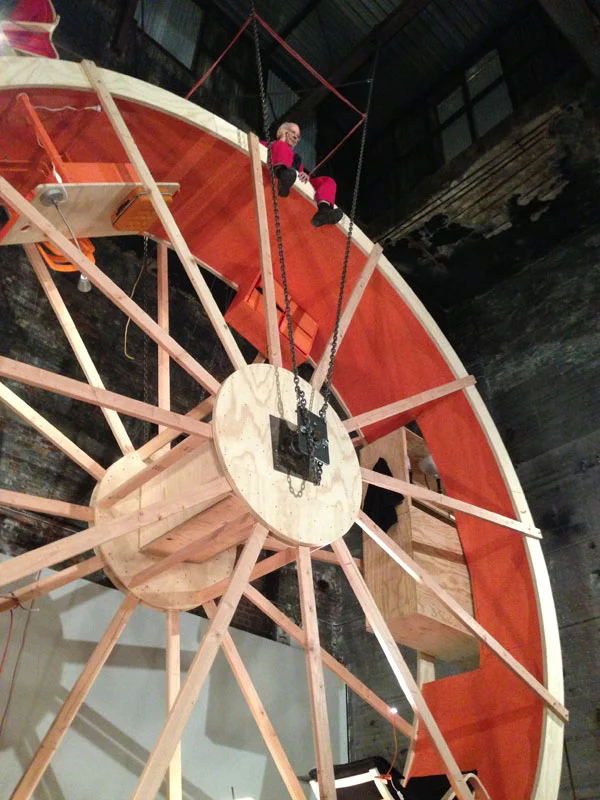 To launch the exhibit, the pair lived on the wheel, all day every day, for 10 days (Photo: Pierogi Gallery)