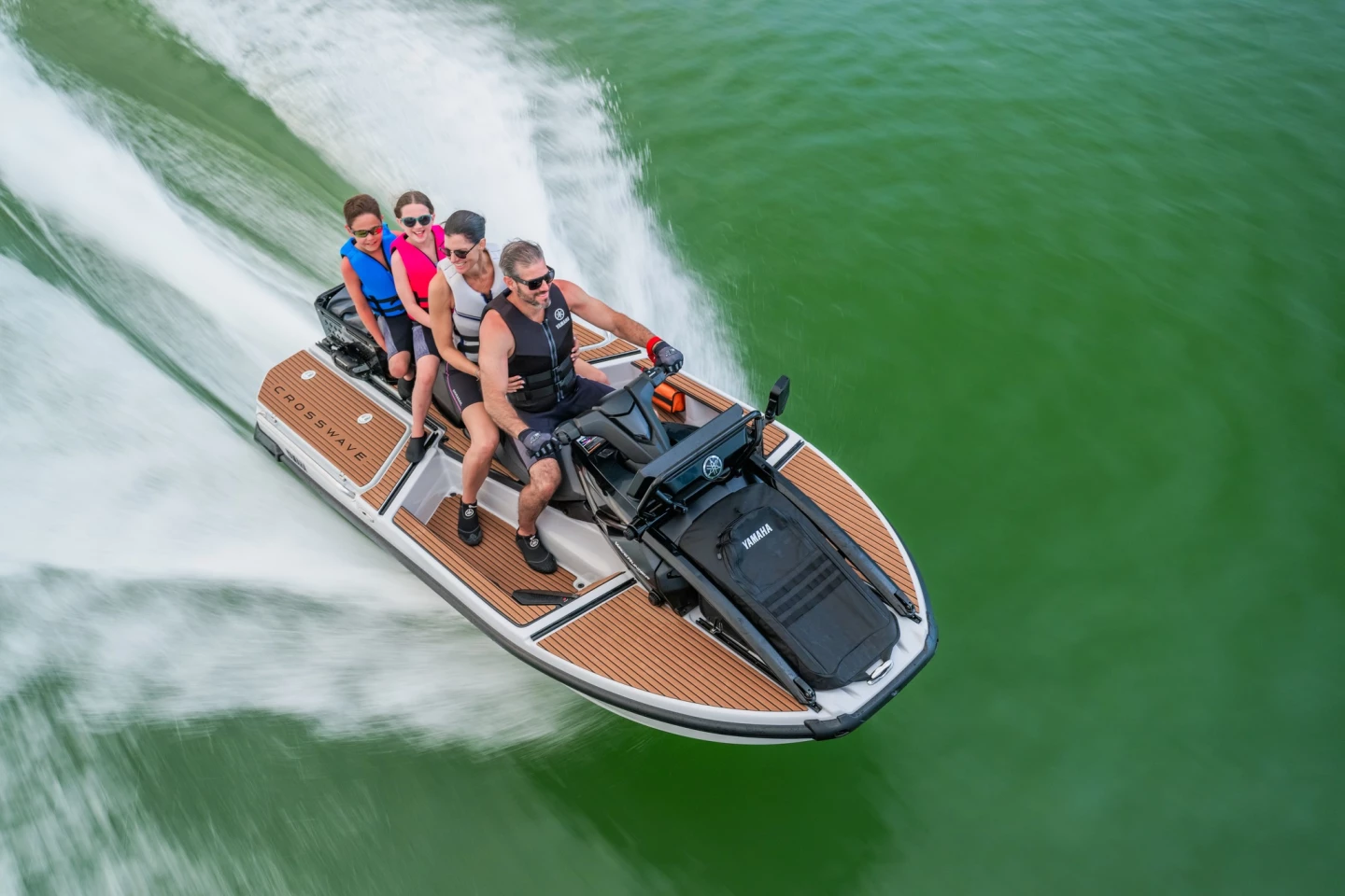 Yamaha family-sizes the Waverunner into a small, versatile boat that's a bit more fun to drive than the average boat