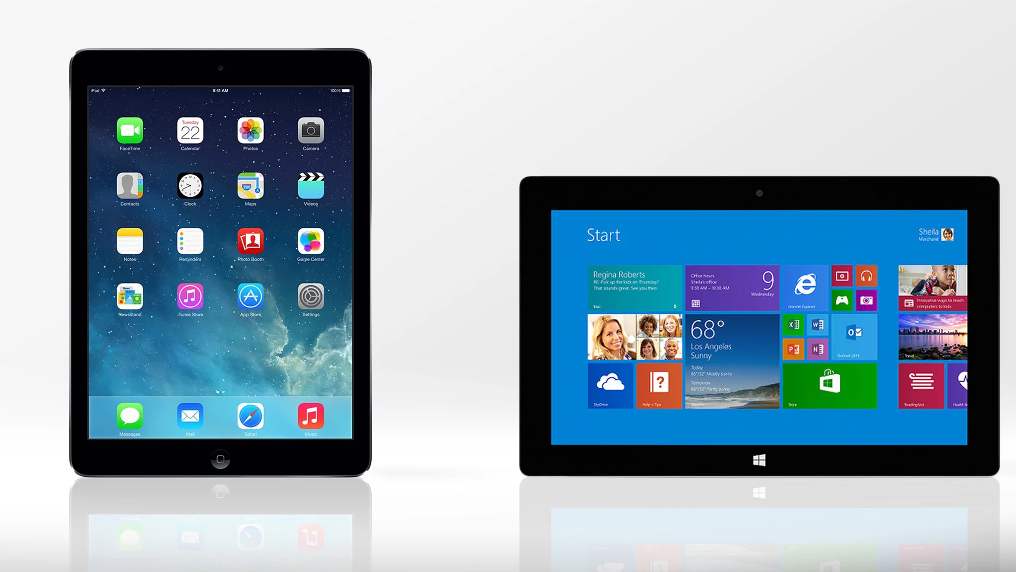 Gizmag compares the features and specs of the iPad Air and Surface 2