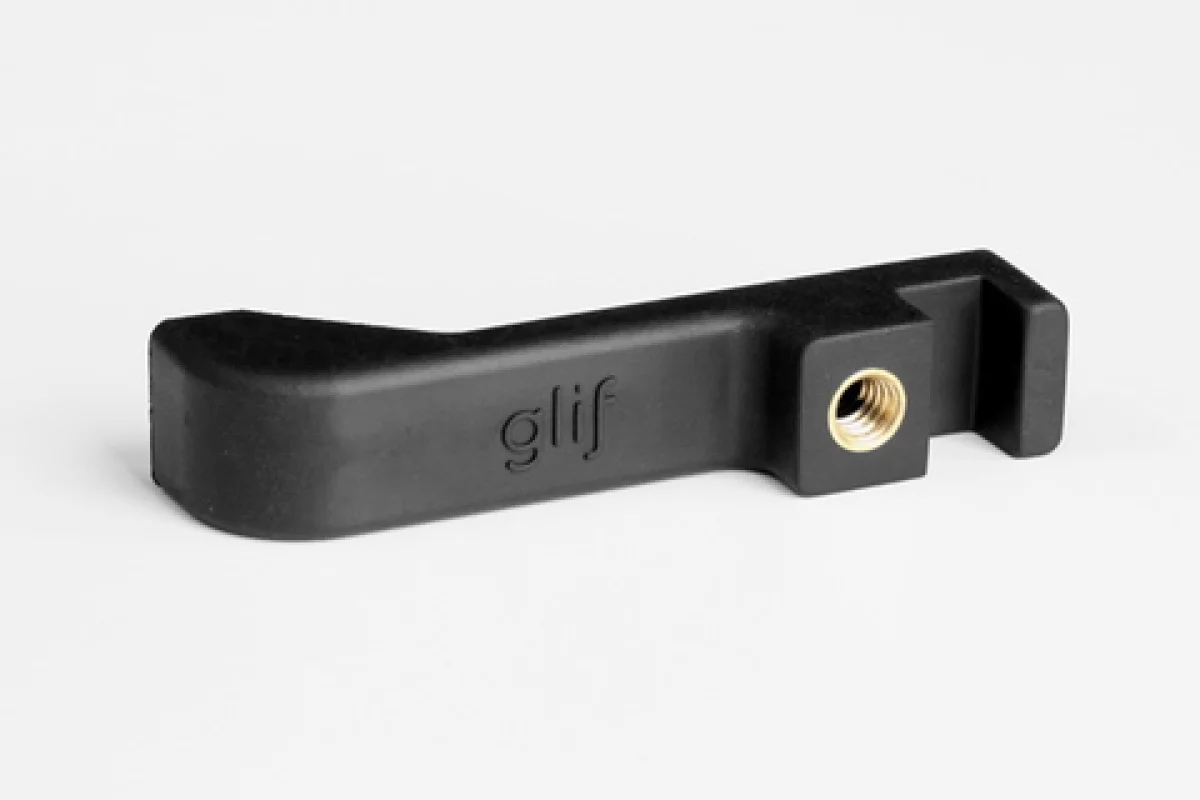 The Glif offers a simple and easy mount for your iPhone, to be used to connect to a tripod or as a propping mount for various functions