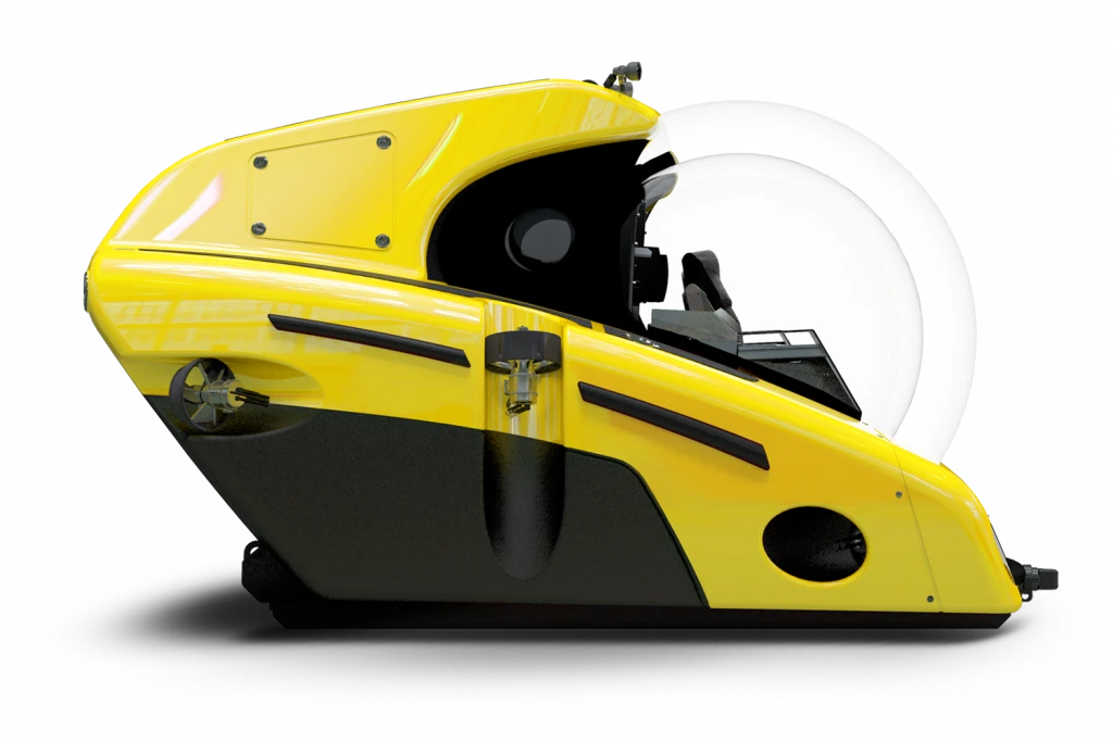 The acrylic dome on the U-Boat Worx submarines gives passengers a better view of the underwater world around them