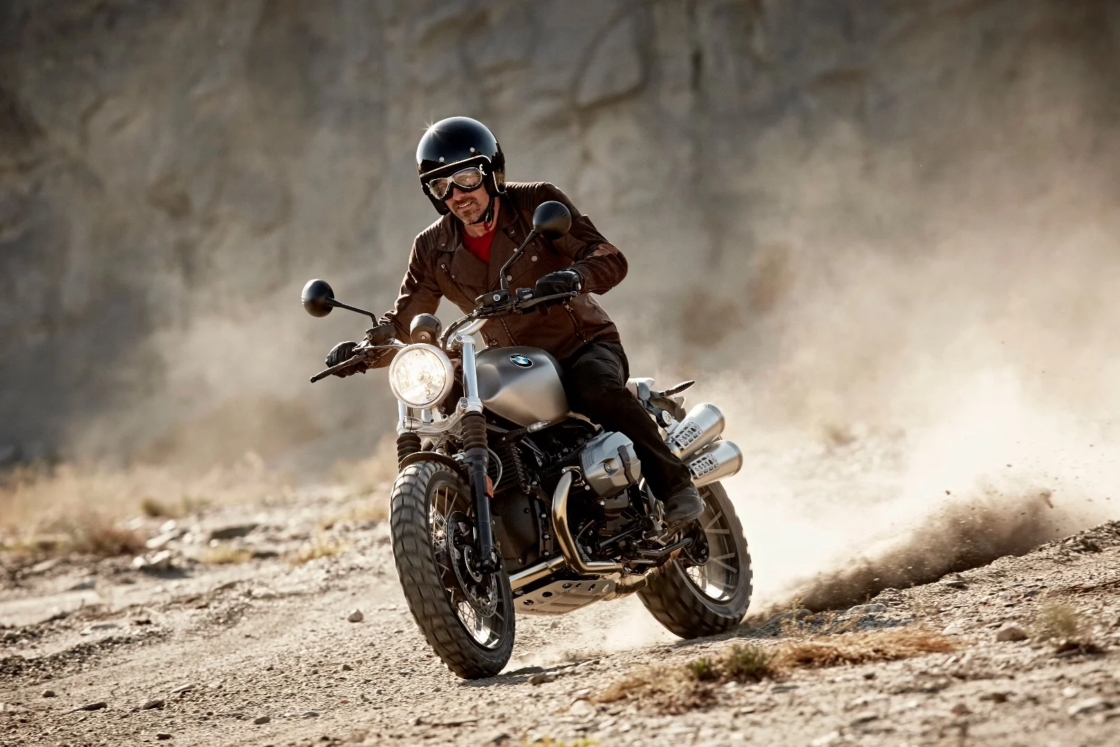 The new BMW R nine T Scrambler kicks up some dirt