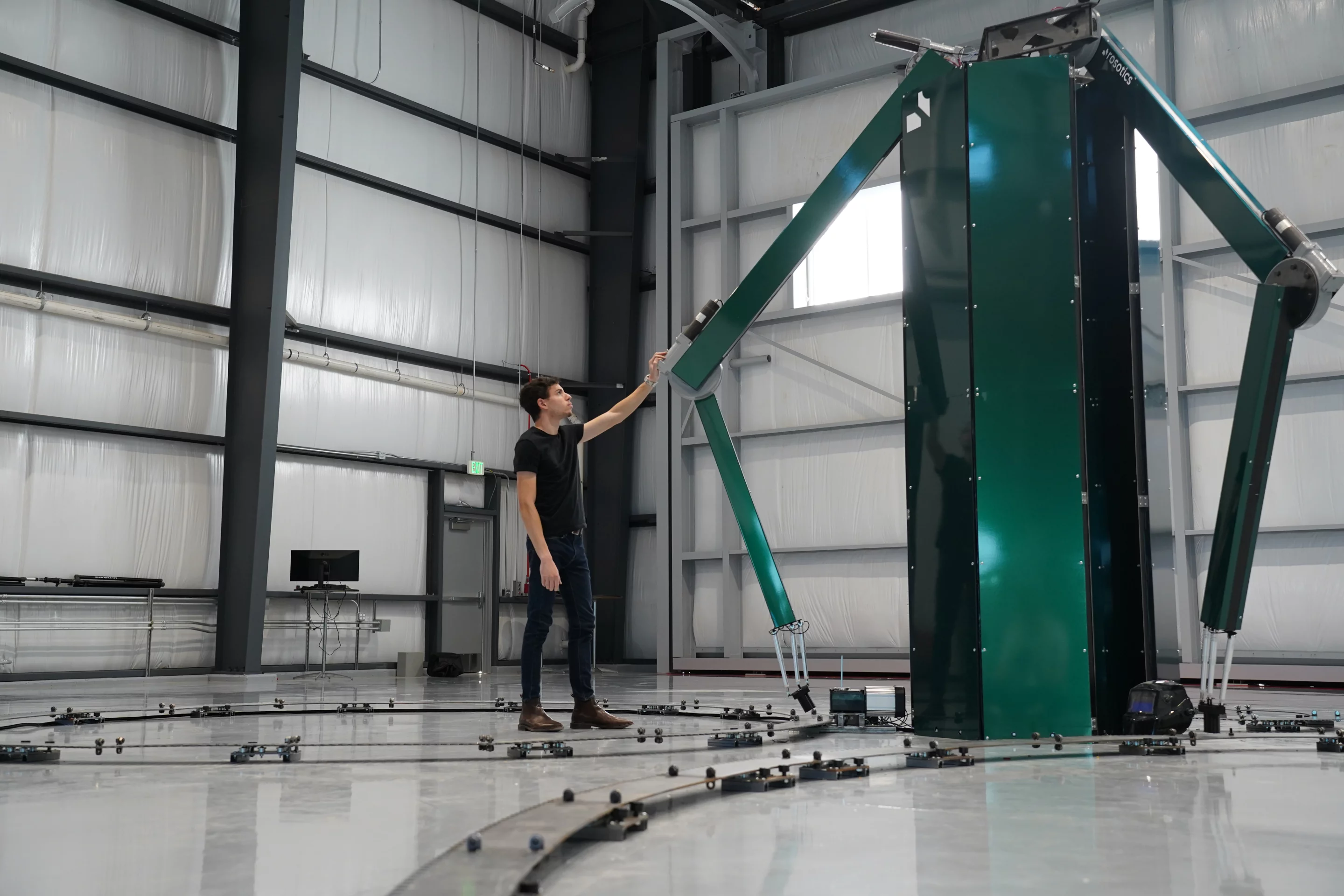 The huge Mantis induction print system can print parts up to 26 feet wide and 20 feet high